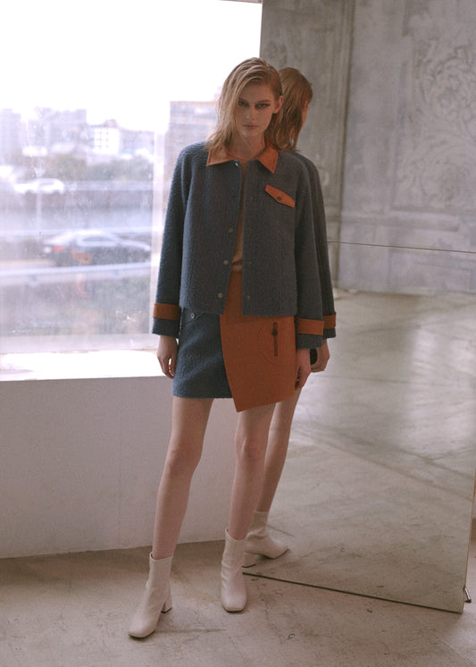 Leather patched Jacket - Atelier YSCM