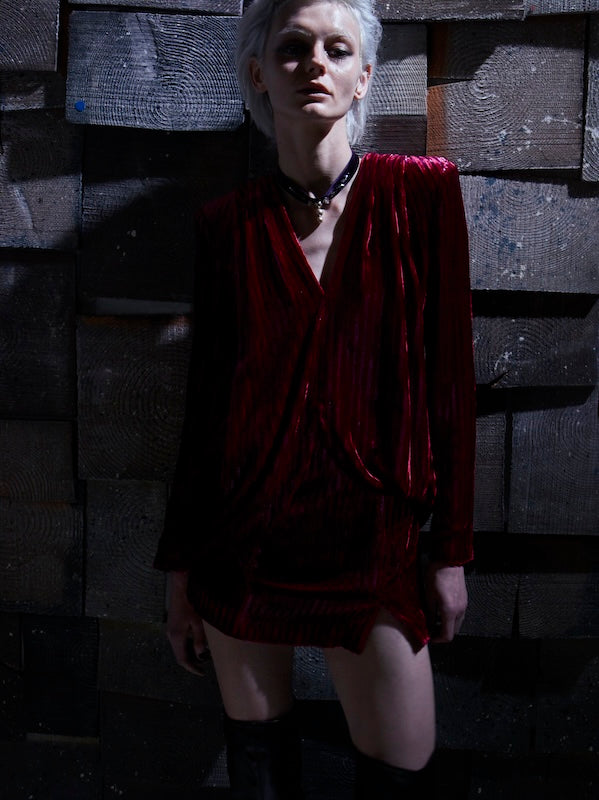 Velvety stripe dress - Atelier YSCM